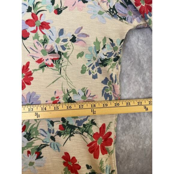 Polo Ralph Lauren Thermal Henley Dress Scattered Floral Maxi Long Sleeve XXL - Picture 11 of 11